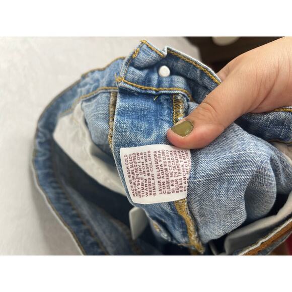 VTG Polo Jeans Co Ralph Lauren Saturday Short Light Wash Denim sz 14 Americanaf - Picture 5 of 9